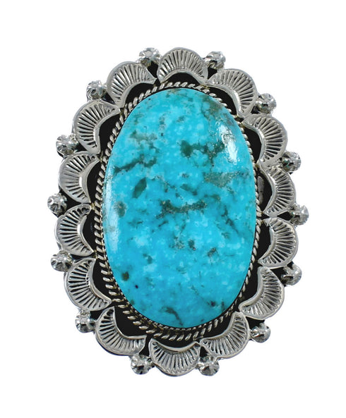 Navajo Sterling Silver And Turquoise Ring Size 7 AX126913